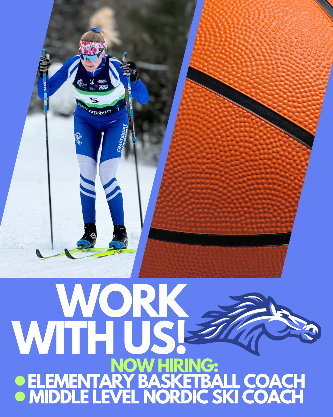 image of nordic skier and basketball